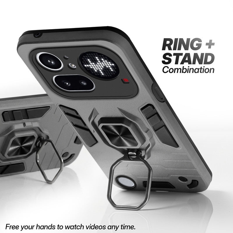 Nothing Phone 4A Pro 5G case with foldable ring stand for hands-free viewing in kickstand position