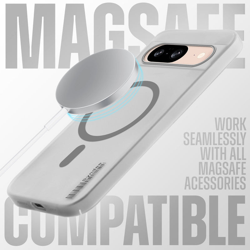 Frosted Sleek Matte Wireless Charging Support Back Cover Case for Google Pixel 8A With Raised Camera Protection