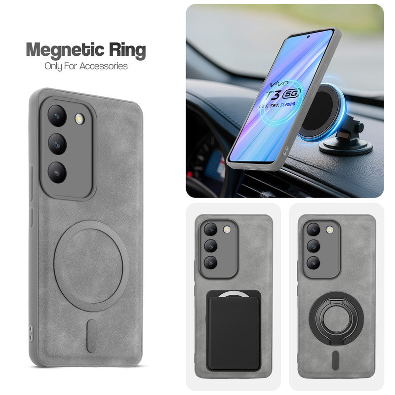 Cushion Grip Leather Case for Vivo T3 5G