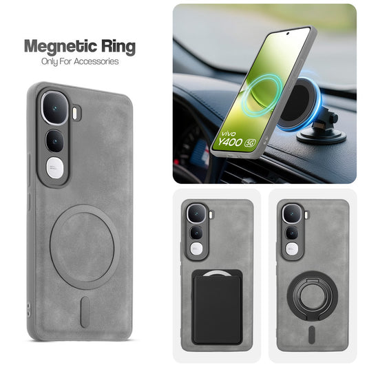 Cushion Grip Leather Case for Vivo Y400 5G