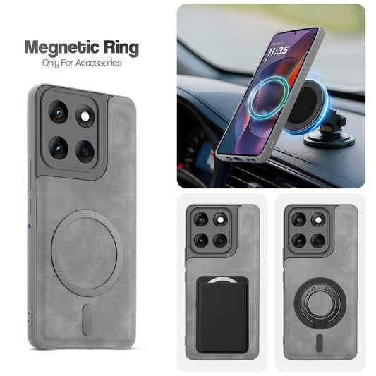 Cushion Grip Leather Case for Motorola Moto Edge 60 Pro 5G