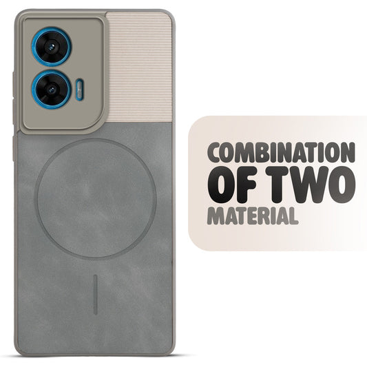 Hybrid PU Leather Matte Cover for Motorola Moto Edge 50 Fusion 5G