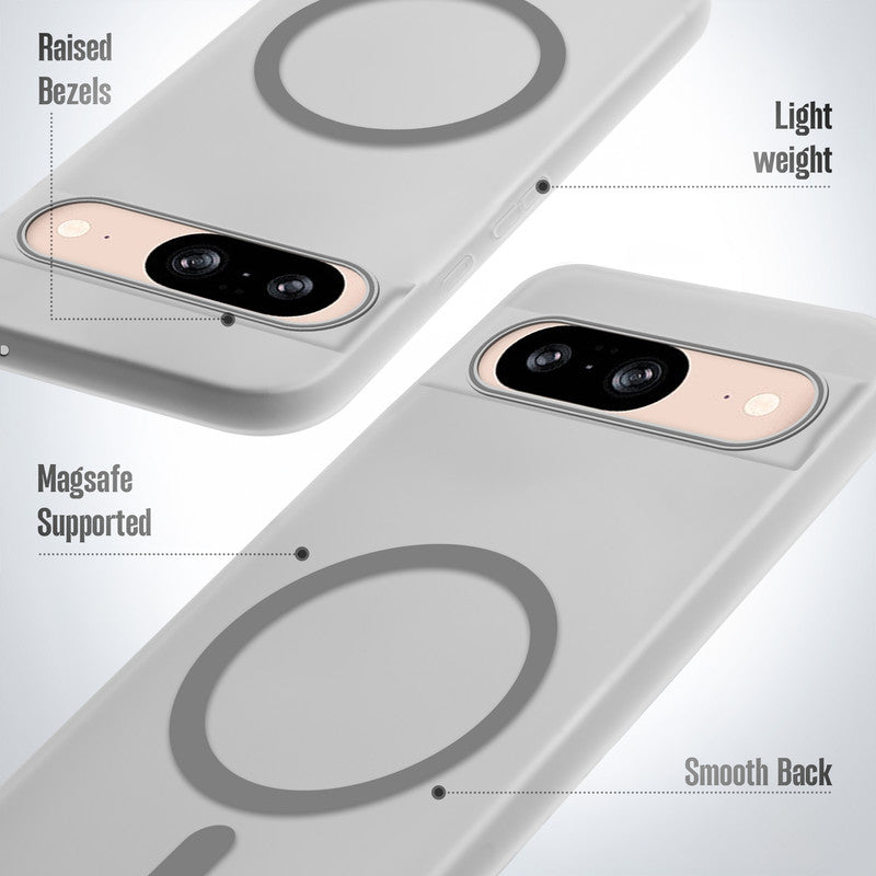 Frosted Sleek Matte Wireless Charging Support Back Cover Case for Google Pixel 8A With Raised Camera Protection