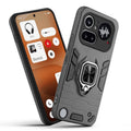 Front and back view of Nothing Phone 4A Pro 5G fitted with a protective case and ring grip