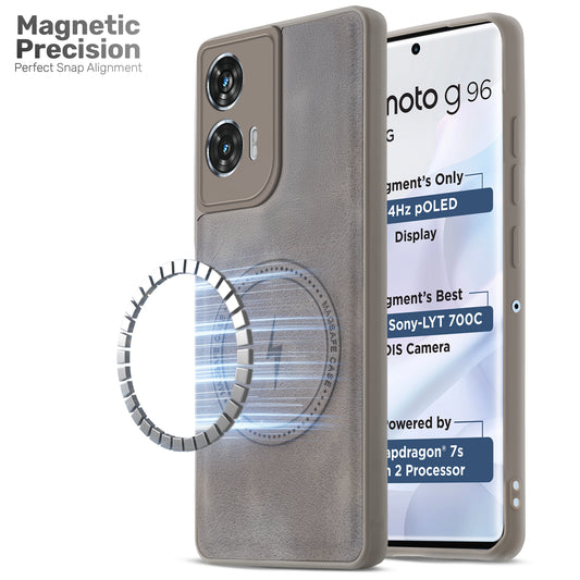 Refined PU Leather Case for Motorola Moto G96 5G