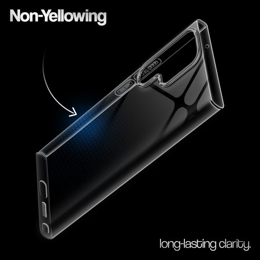 Crystal Clear Anti-Yellow Transparent Back Cover Case With Camera Ring Protection for Samsung S23 Ultra 5G