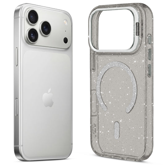 Apple iPhone 18 Pro Luxury Glitter Case with Hard Back, Soft TPU Edges, Camera Ring Stand & MagSafe Compatibility