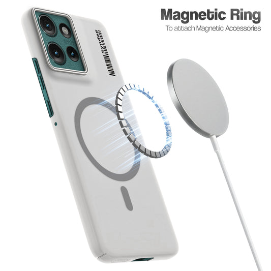 Frosted Sleek Matte Wireless Charging Support Back Cover Case for Motorola Moto Edge 50 5G With Raised Camera Protection