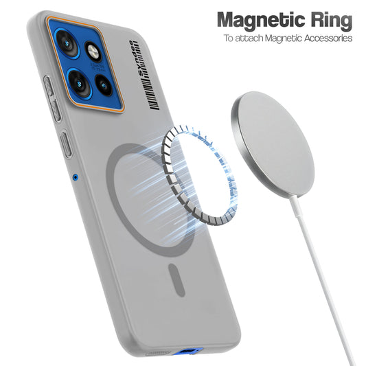 Colourful Frosted Matte Wireless Charging Support Back Cover Case for Motorola Moto Edge 50 Neo 5G With Raised Camera Protection