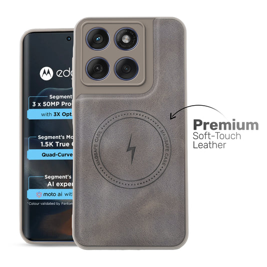 Refined PU Leather Case for Motorola Moto Edge 60 5G