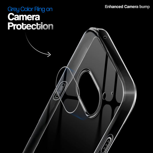 Crystal Clear Anti-Yellow Transparent Back Cover Case With Camera Ring Protection for Nothing Phone 2A