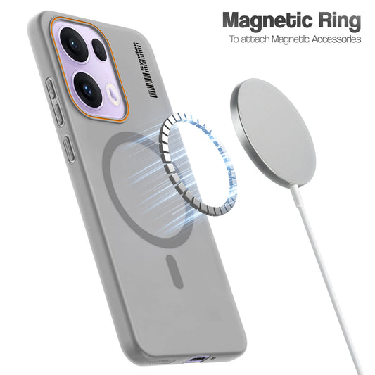 Colourful Frosted Matte Wireless Charging Support Back Cover Case for Oppo Reno 13 Pro 5G With Raised Camera Protection