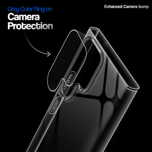Crystal Clear Anti-Yellow Transparent Back Cover Case With Camera Ring Protection for Samsung S23 Ultra 5G