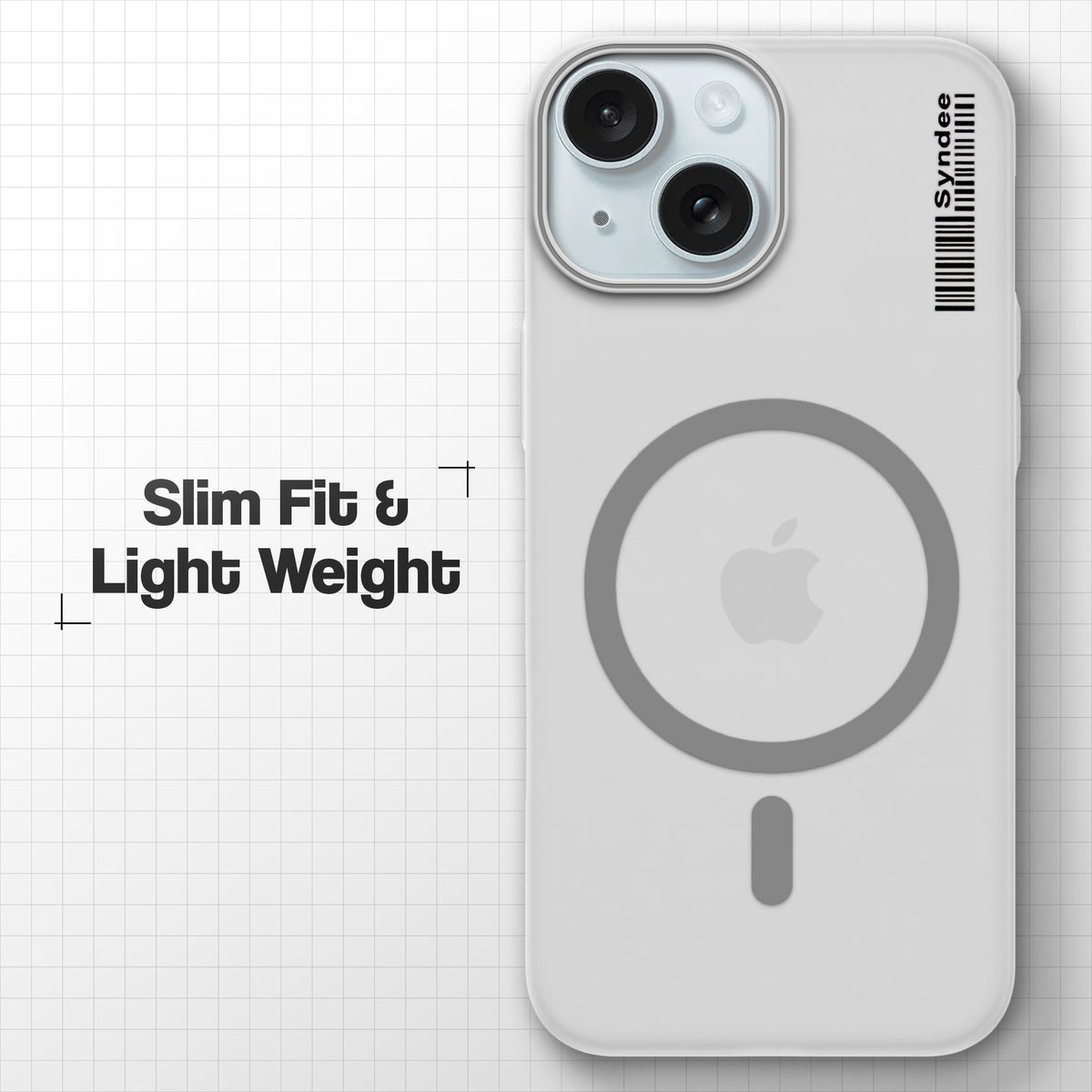 Frosted Sleek Matte Wireless Charging Support Back Cover Case For Apple iPhone 15 Plus With Raised Camera Protection
