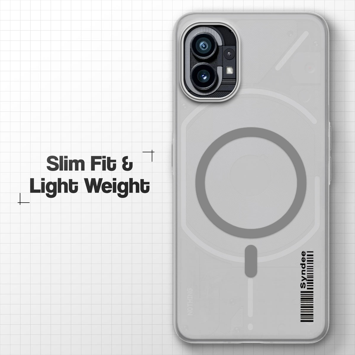 Frosted Sleek Matte Wireless Charging Support Back Cover Case for Nothing Phone 1 With Raised Camera Protection