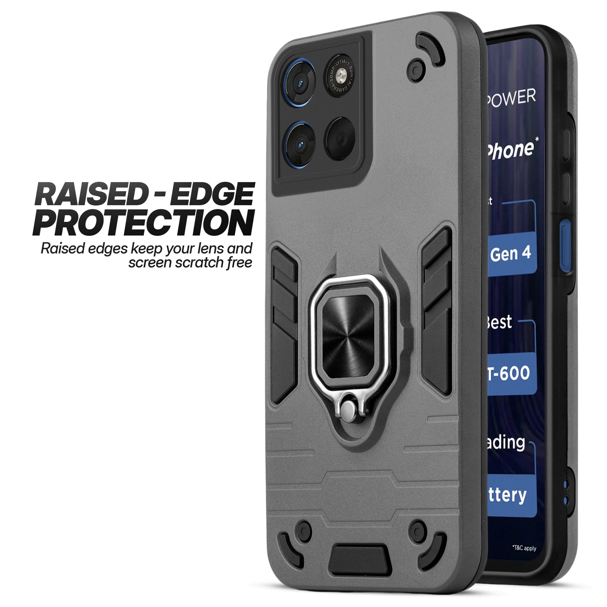 Motorola G57 Power 5G case showing raised edge protection for camera and screen