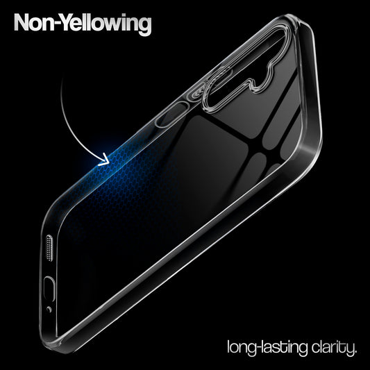 Crystal Clear Anti-Yellow Transparent Back Cover Case With Camera Ring Protection for Samsung F36 5G