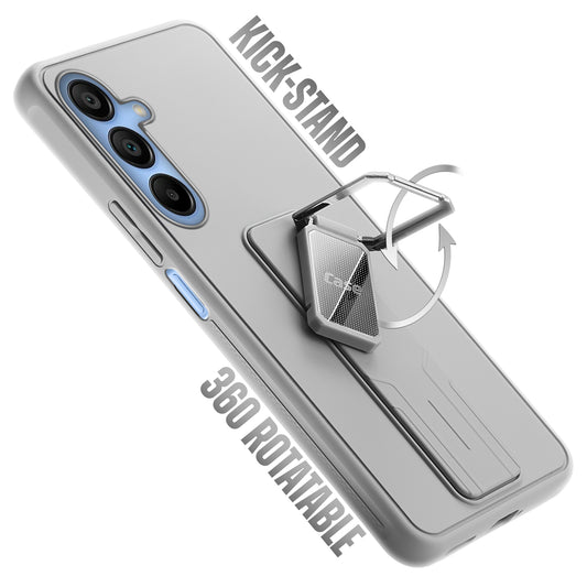 Premium Silicone Case with Metal Kickstand and Camera Protection Back Cover For Samsung A15 5G