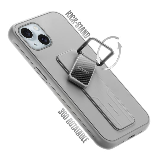 Premium Silicone Case with Metal Kickstand and Camera Protection Back Cover For Apple iPhone 15