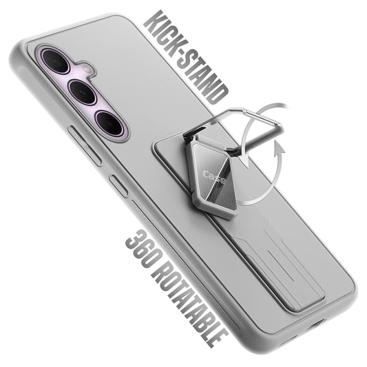 Premium Silicone Case with Metal Kickstand and Camera Protection Back Cover For Samsung A55 5G