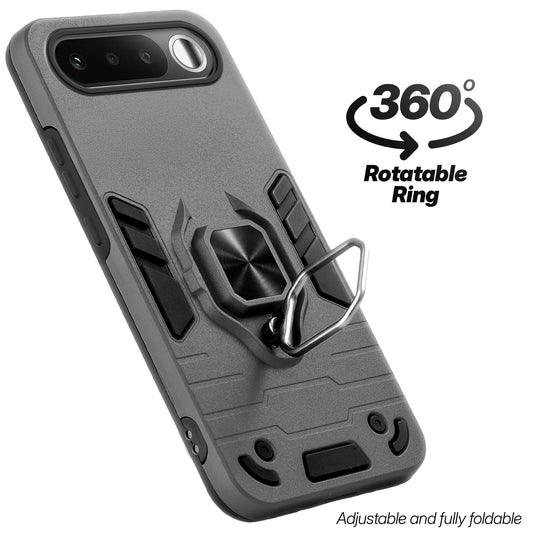 Dual Layer Shockproof Back Cover with 360° Rotatable Ring Grip & Impact Resistant Frame for Realme 16 5G