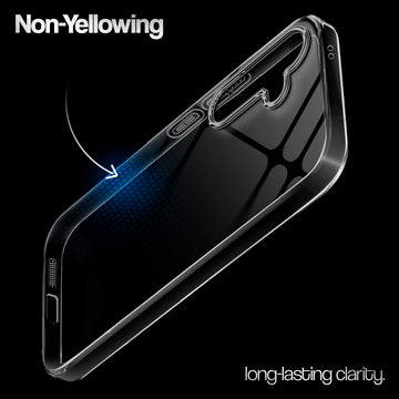 Crystal Clear Anti-Yellow Transparent Back Cover Case With Camera Ring Protection for Samsung S24 5G