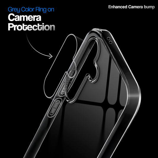 Crystal Clear Anti-Yellow Transparent Back Cover Case With Camera Ring Protection for Samsung S24 5G