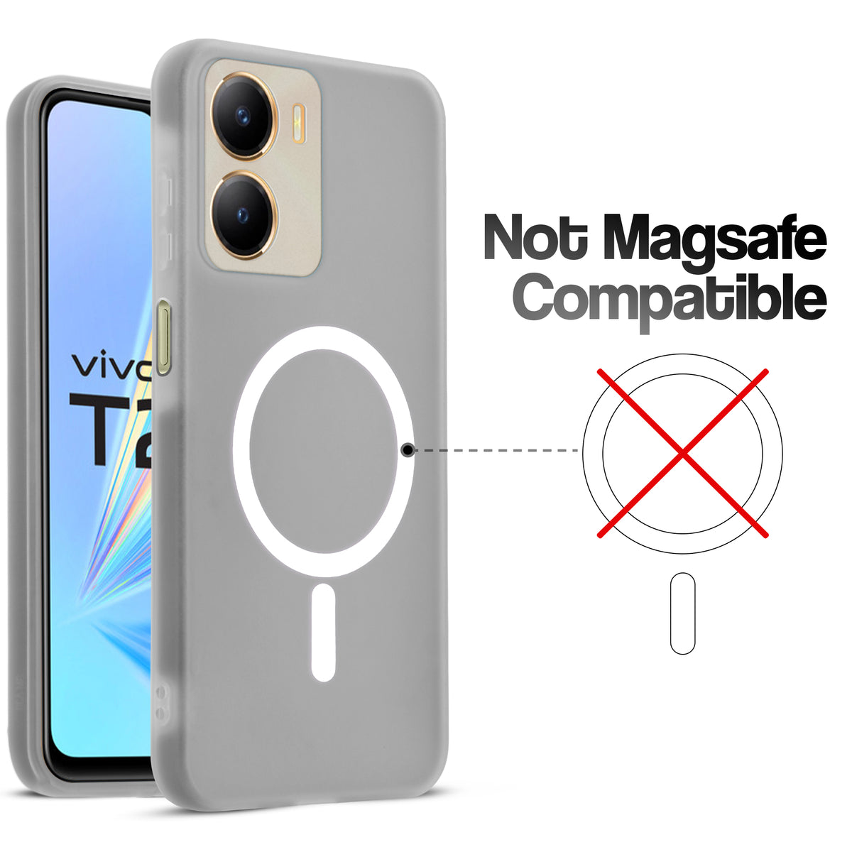 Classic Matte Silicone Back Case for Vivo T2x 5G