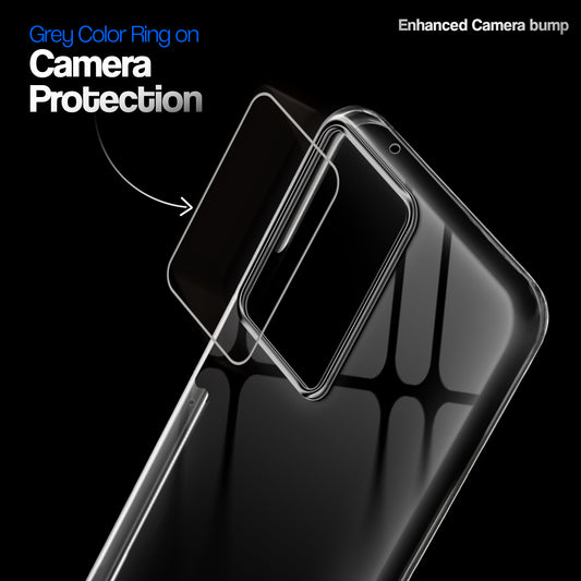 Crystal Clear Anti-Yellow Transparent Back Cover Case With Camera Ring Protection for Motorola Moto G96 5G