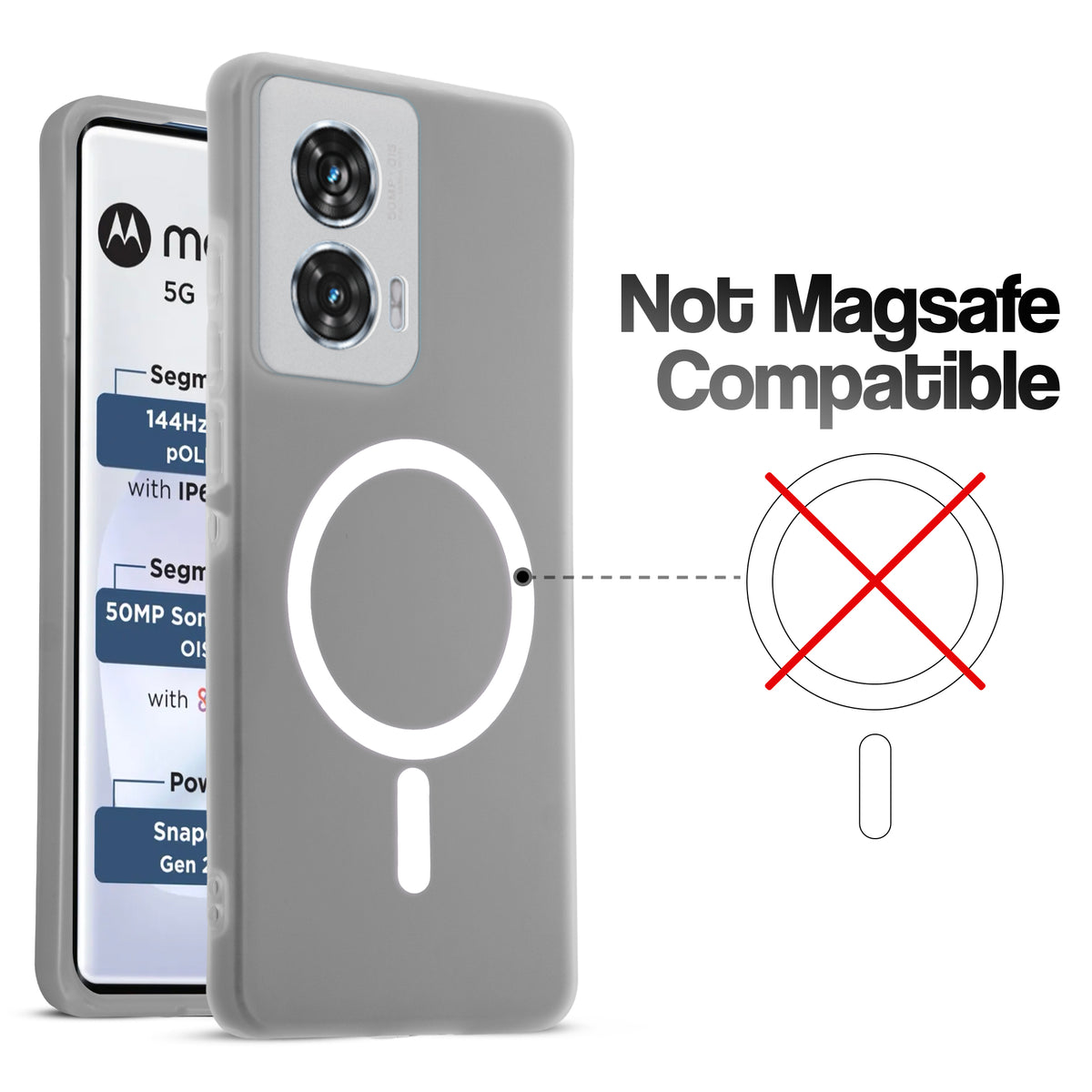 Classic Matte Silicone Back Case for Motorola Moto G96 5G