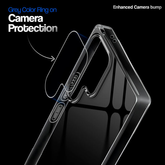 Crystal Clear Anti-Yellow Transparent Back Cover Case With Camera Ring Protection for Samsung S25 Ultra 5G