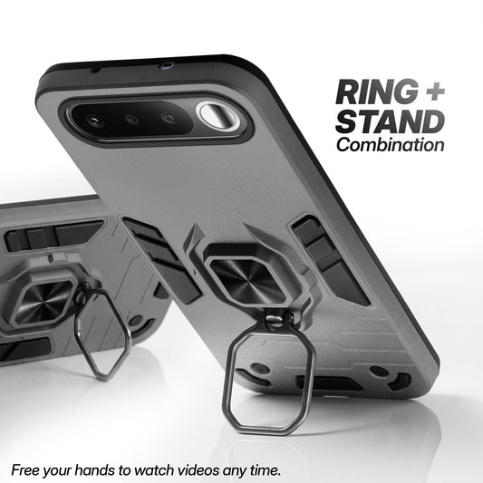 Dual Layer Shockproof Back Cover with 360° Rotatable Ring Grip & Impact Resistant Frame for Realme 16 5G