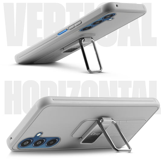 Premium Silicone Case with Metal Kickstand and Camera Protection Back Cover For Samsung M35 5G