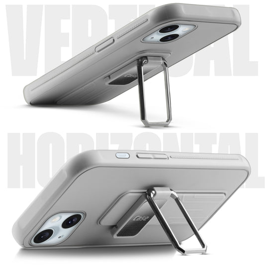 Premium Silicone Case with Metal Kickstand and Camera Protection Back Cover For Apple iPhone 14