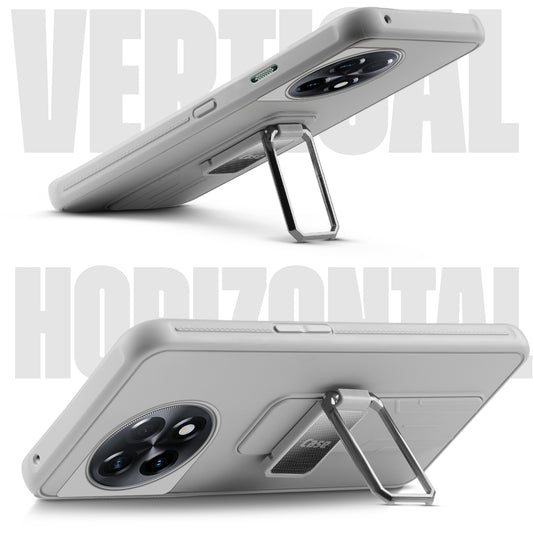 Premium Silicone Case with Metal Kickstand and Camera Protection Back Cover For OnePlus 11R 5G