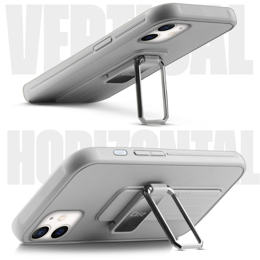 Premium Silicone Case with Metal Kickstand and Camera Protection Back Cover For Apple iPhone 12