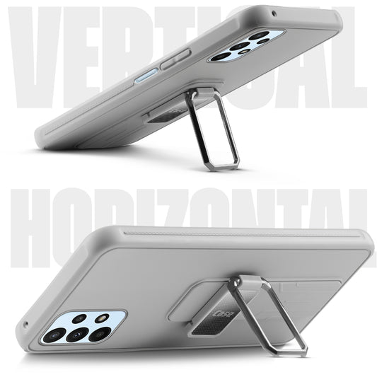 Premium Silicone Case with Metal Kickstand and Camera Protection Back Cover For Samsung A23 4G