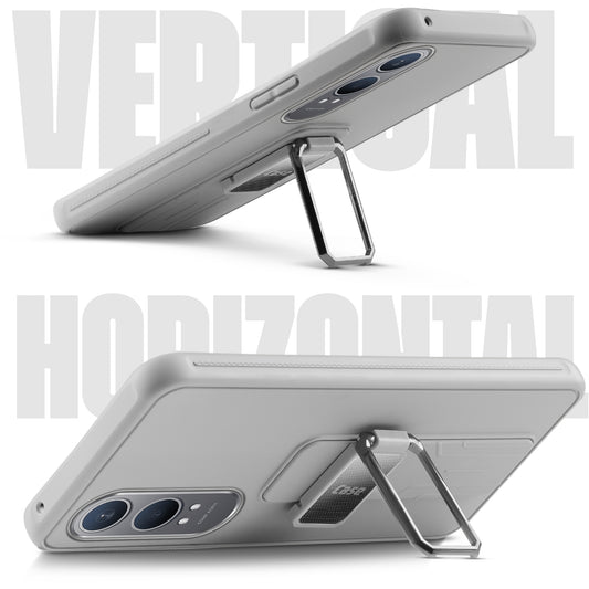 Premium Silicone Case with Metal Kickstand and Camera Protection Back Cover For OnePlus Nord CE 4 Lite 5G