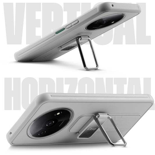 Premium Silicone Case with Metal Kickstand and Camera Protection Back Cover For Redmi A3 2024