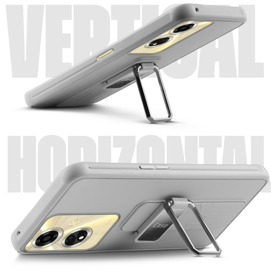 Premium Silicone Case with Metal Kickstand and Camera Protection Back Cover For Oppo A59 5G