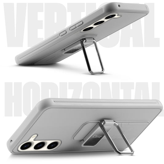 Premium Silicone Case with Metal Kickstand and Camera Protection Back Cover For Samsung S23 5G