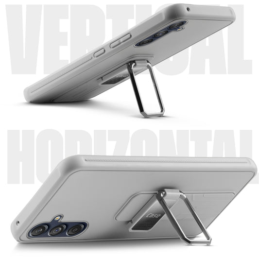 Premium Silicone Case with Metal Kickstand and Camera Protection Back Cover For Samsung M55 5G