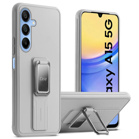 Premium Silicone Case with Metal Kickstand and Camera Protection Back Cover For Samsung A15 5G
