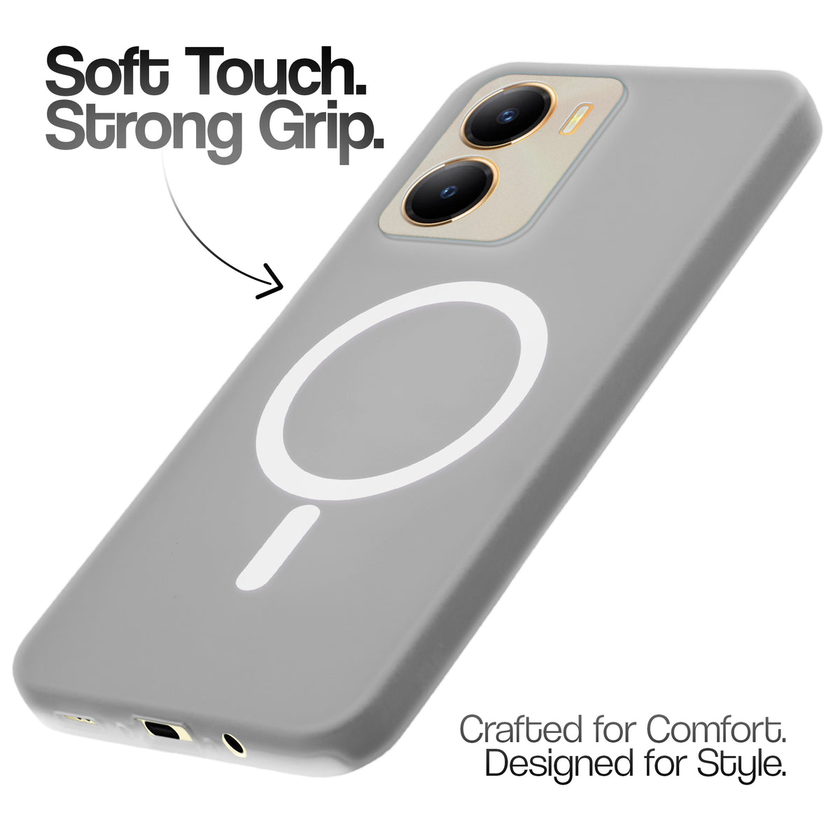 Classic Matte Silicone Back Case for Vivo T2x 5G