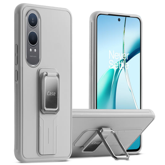 Premium Silicone Case with Metal Kickstand and Camera Protection Back Cover For OnePlus Nord CE 4 Lite 5G