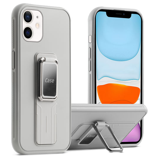 Premium Silicone Case with Metal Kickstand and Camera Protection Back Cover For Apple iPhone 11