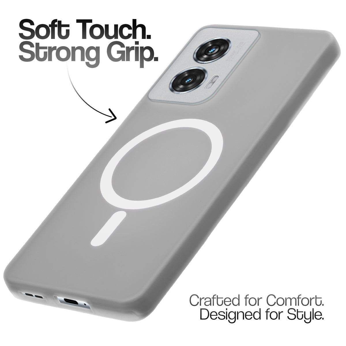 Classic Matte Silicone Back Case for Motorola Moto G96 5G