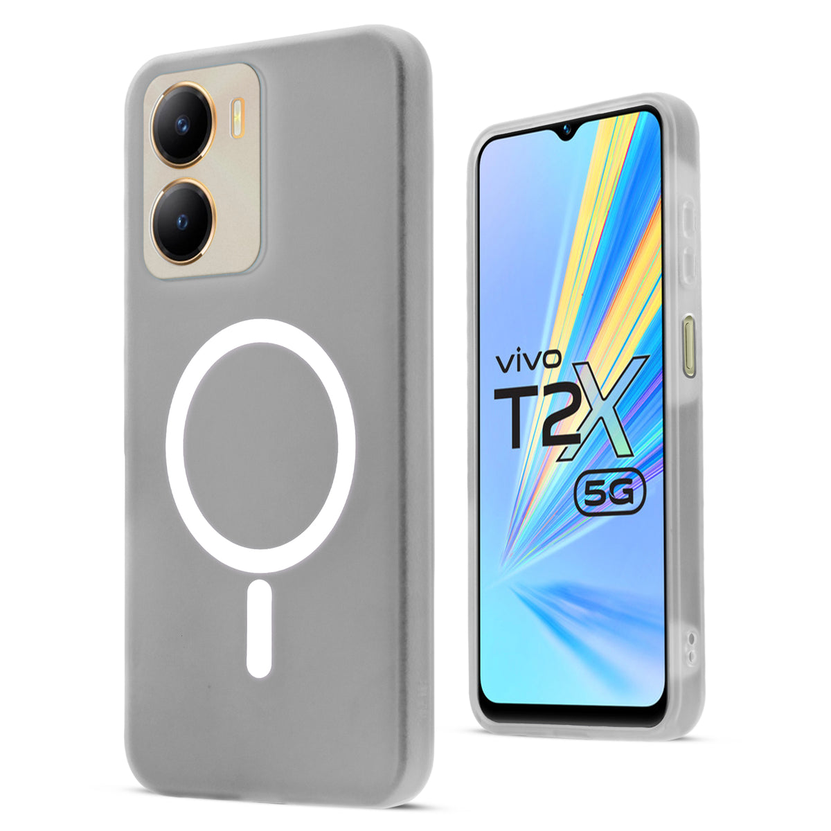 Classic Matte Silicone Back Case for Vivo T2x 5G