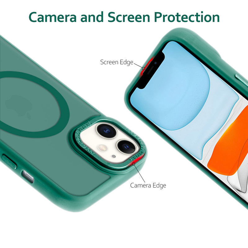 Semi-Transparent Hard Back & Wireless Charging Support Compatible With Kickstand Back Case Apple iPhone 11