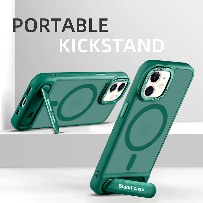 Semi-Transparent Hard Back & Wireless Charging Support Compatible With Kickstand Back Case Apple iPhone 11